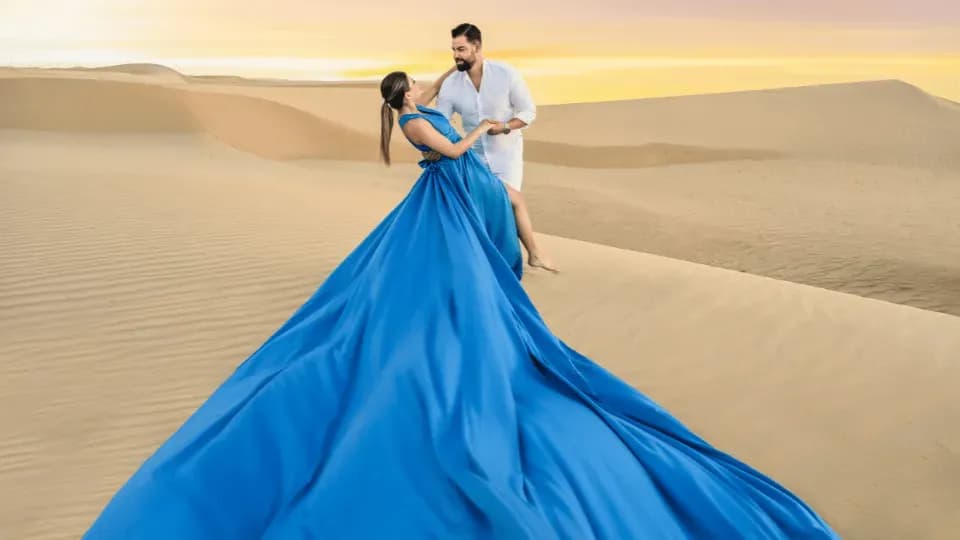 Dubai Desert Flying Dress Videography Tour - Image 1